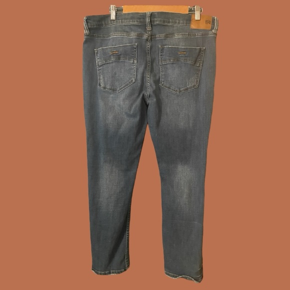 RSQ Men’s Blue Mid Wash Distressed Skinny Jeans Size 36/30 - Picture 2 of 4